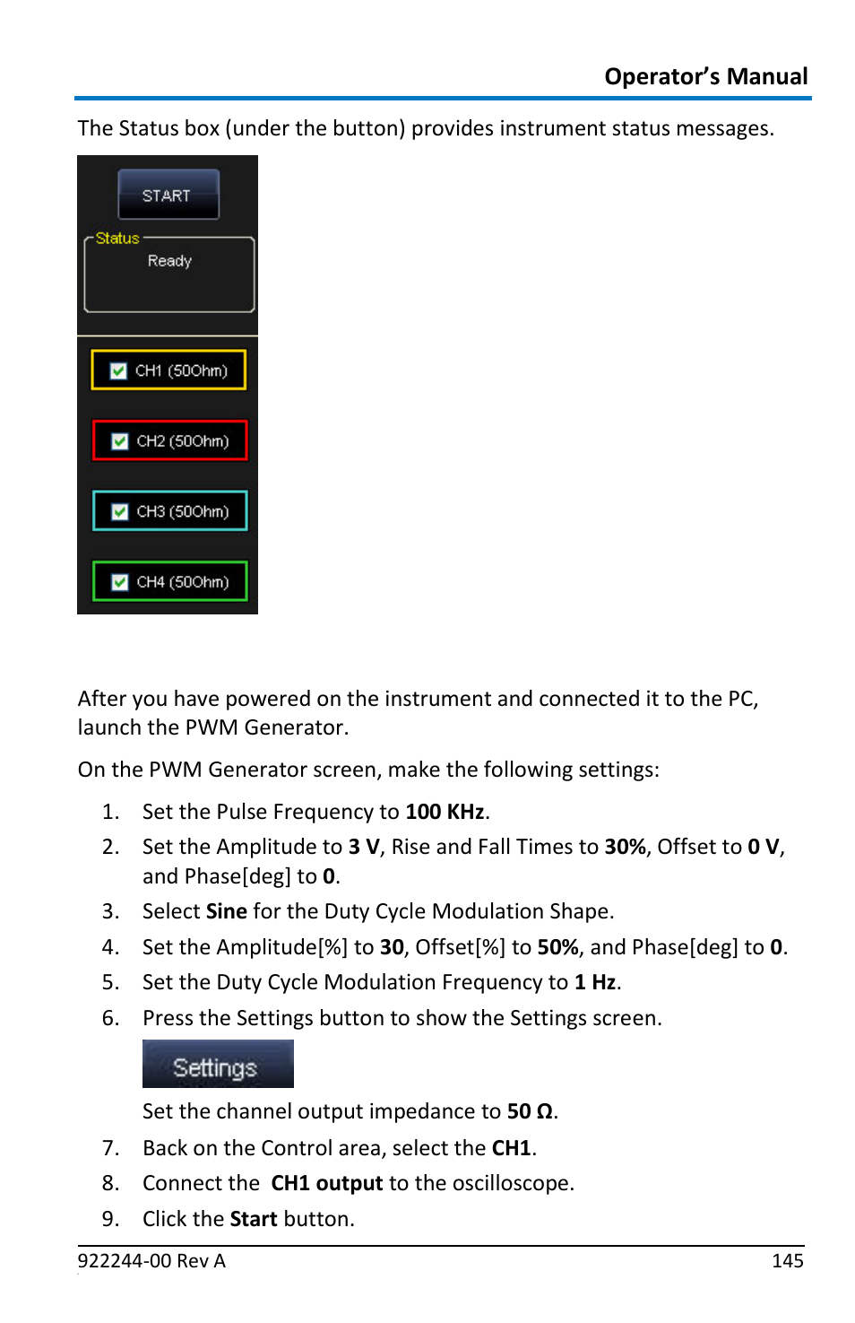 Example - pwm setup | Teledyne LeCroy ArbStudio User Manual | Page 153 / 228