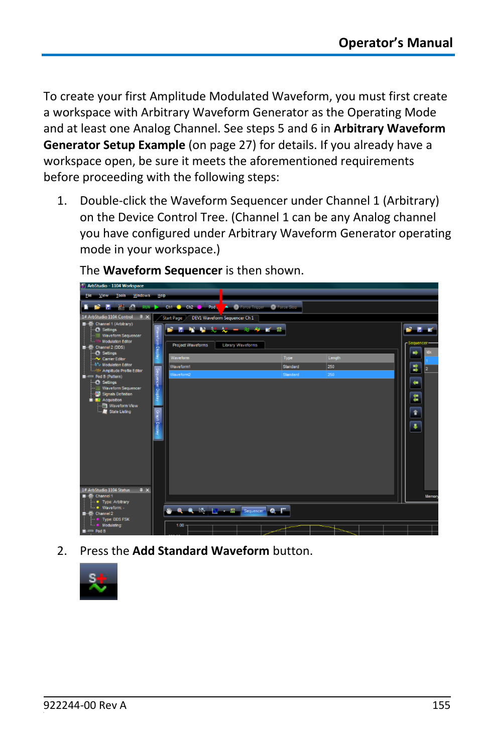 Creating an amplitude modulated waveform, Operator’s manual | Teledyne LeCroy ArbStudio User Manual | Page 163 / 228