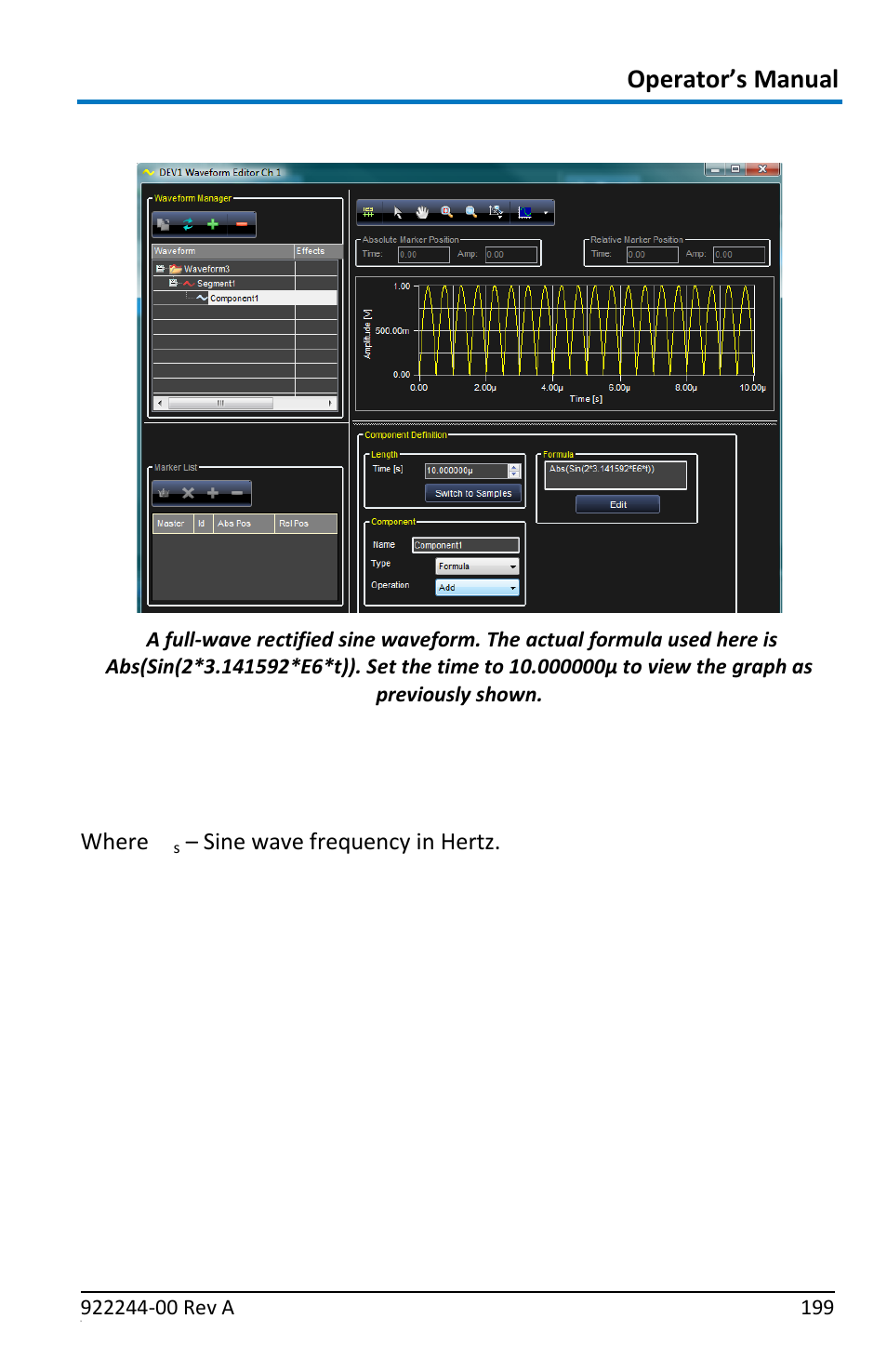 Full-wave rectified sine, Formula's general format | Teledyne LeCroy ArbStudio User Manual | Page 207 / 228