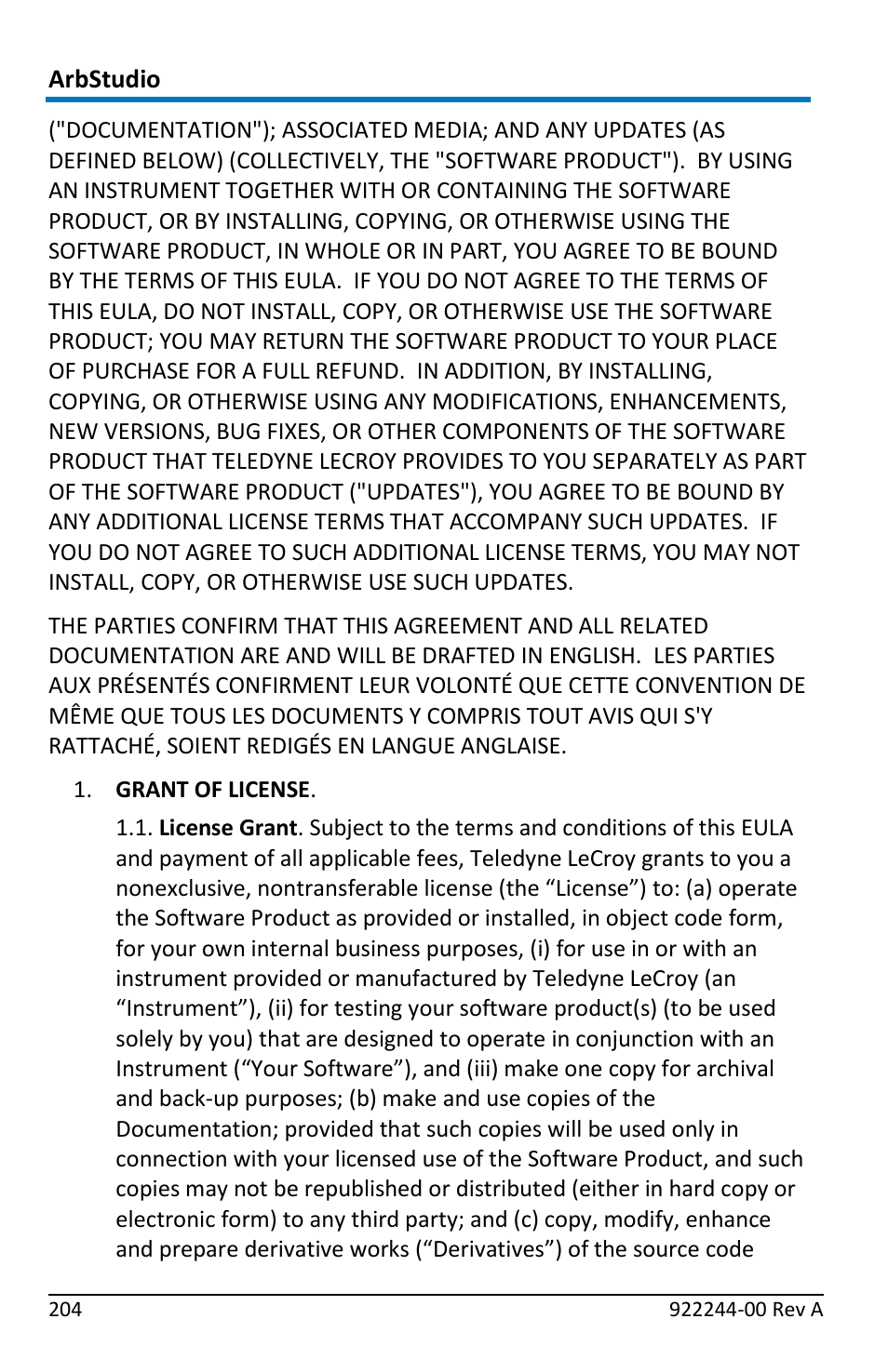 Teledyne LeCroy ArbStudio User Manual | Page 212 / 228