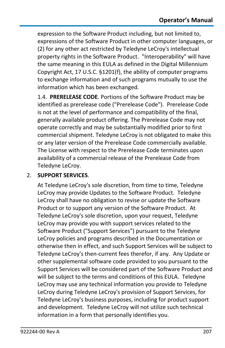 Operator’s manual | Teledyne LeCroy ArbStudio User Manual | Page 215 / 228