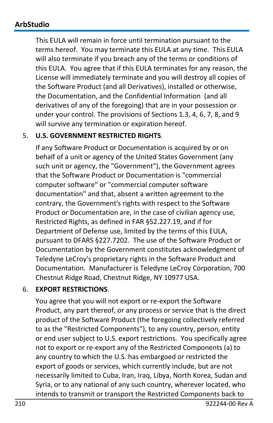 Teledyne LeCroy ArbStudio User Manual | Page 218 / 228