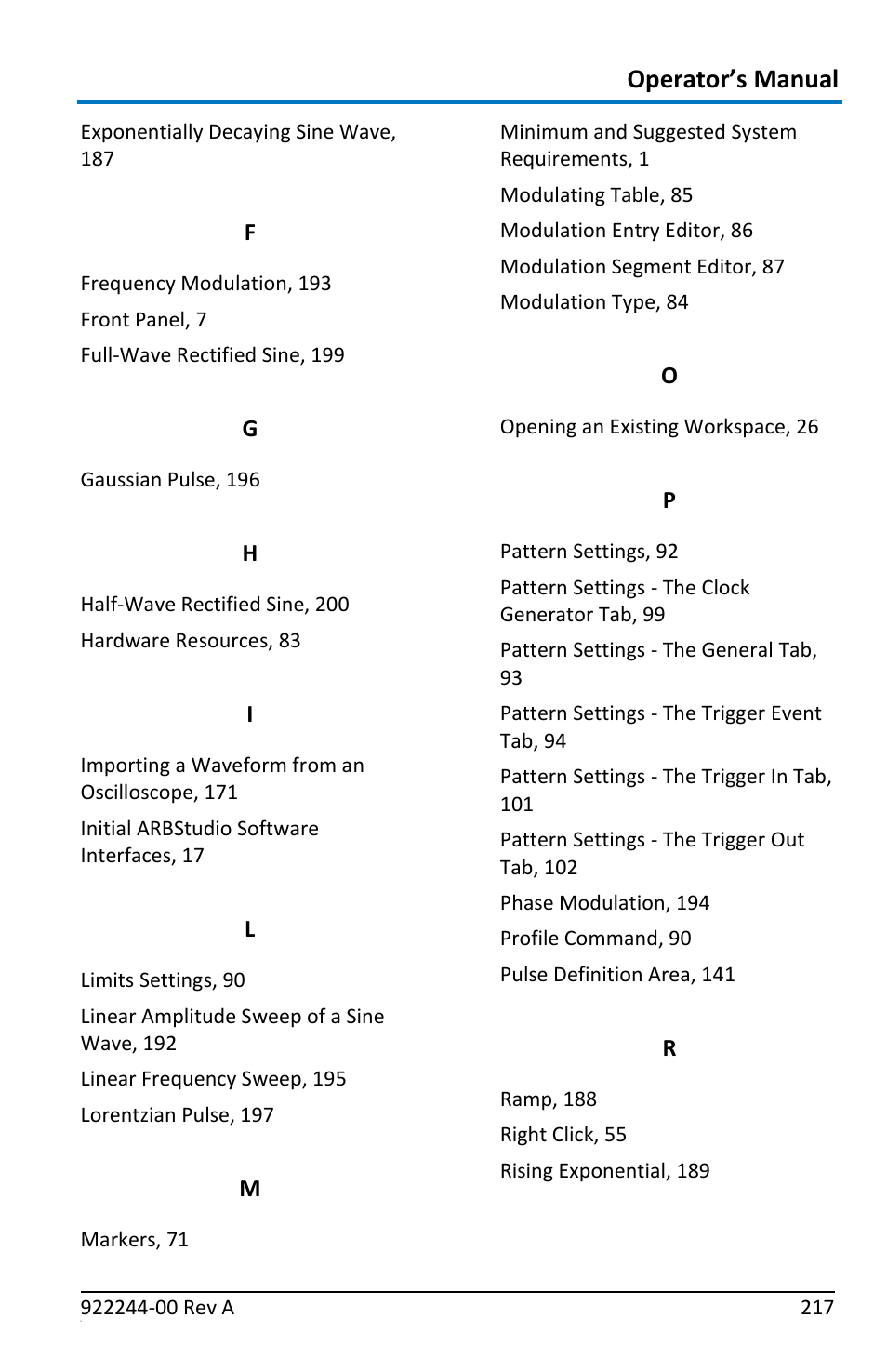 Operator’s manual | Teledyne LeCroy ArbStudio User Manual | Page 225 / 228