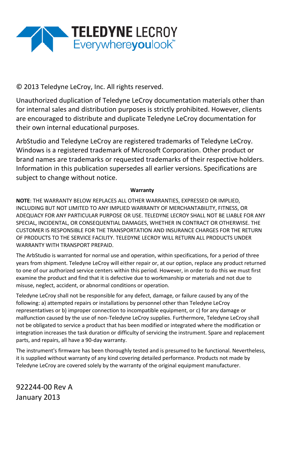 Teledyne LeCroy ArbStudio User Manual | Page 4 / 228