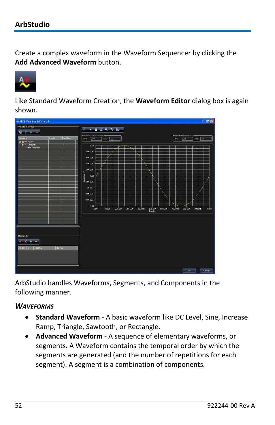 Creating an advanced waveform | Teledyne LeCroy ArbStudio User Manual | Page 60 / 228