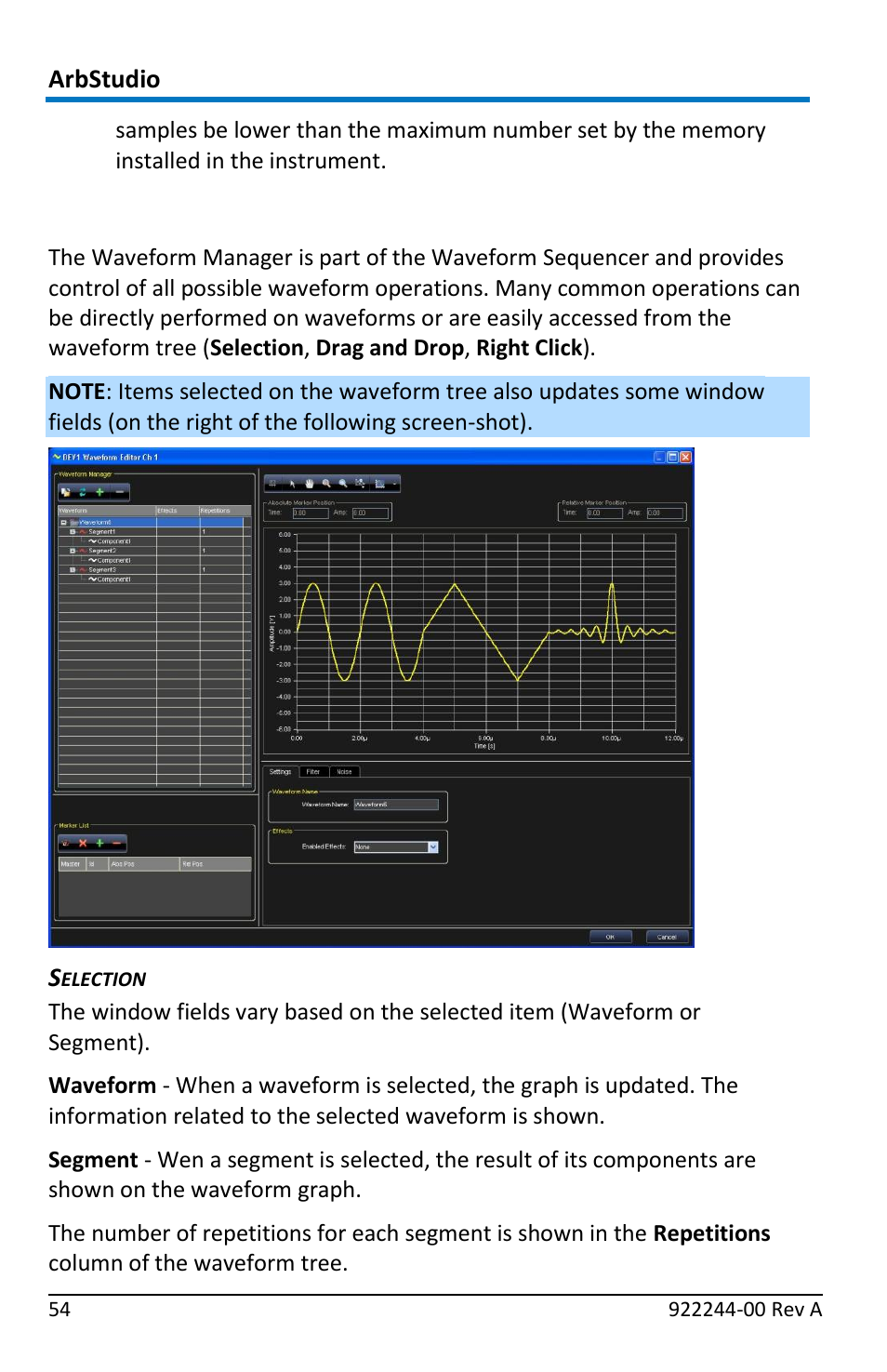 The waveform manager | Teledyne LeCroy ArbStudio User Manual | Page 62 / 228