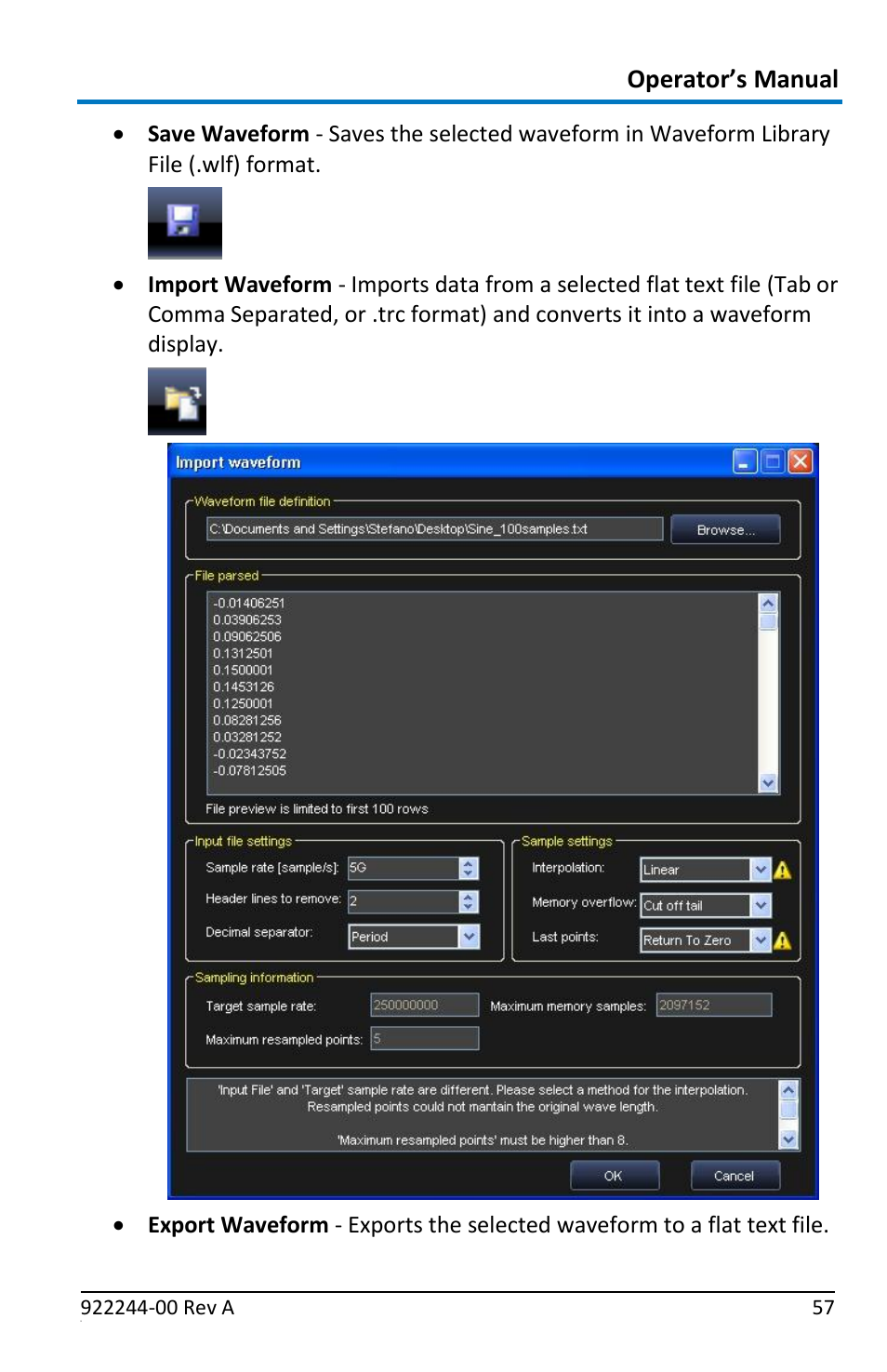 Operator’s manual | Teledyne LeCroy ArbStudio User Manual | Page 65 / 228