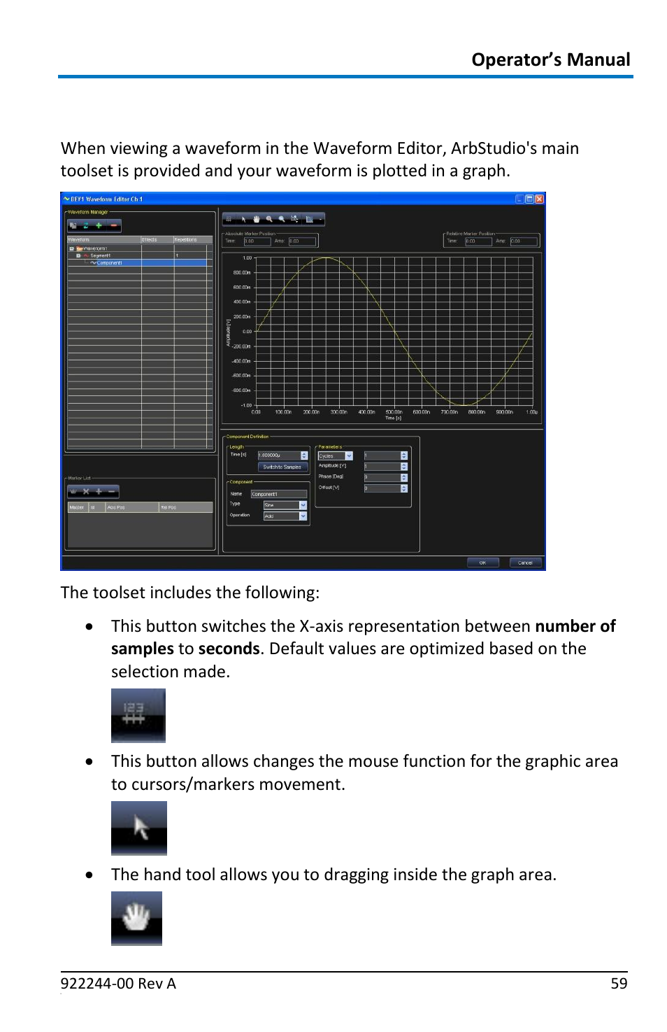 Waveform graph toolset | Teledyne LeCroy ArbStudio User Manual | Page 67 / 228