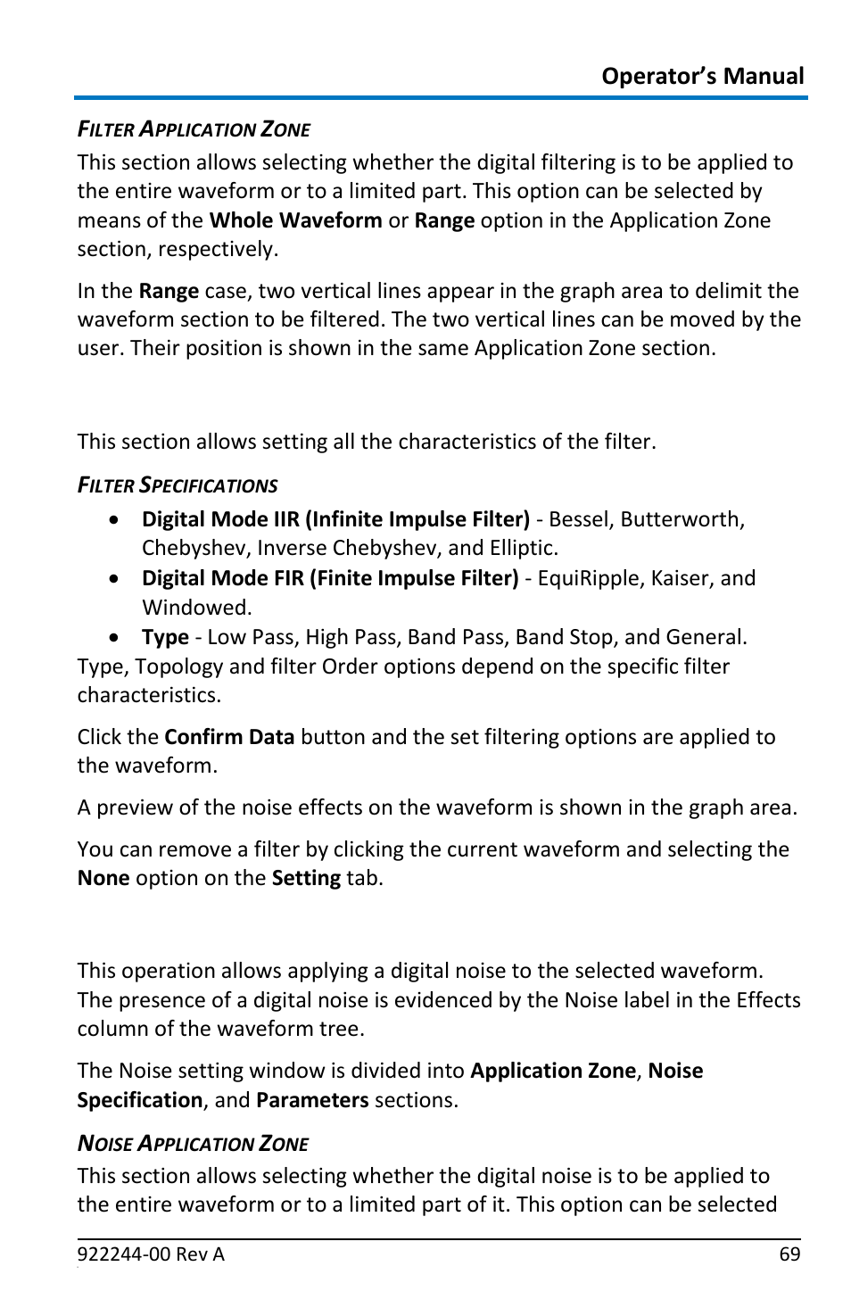 Filter, Noise | Teledyne LeCroy ArbStudio User Manual | Page 77 / 228