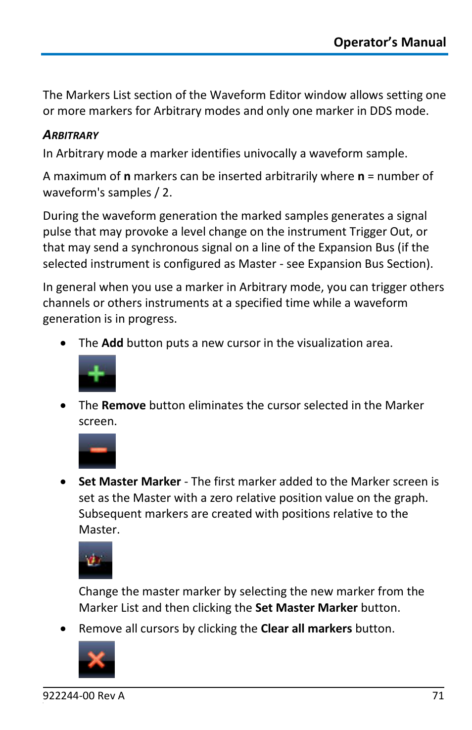 Markers | Teledyne LeCroy ArbStudio User Manual | Page 79 / 228