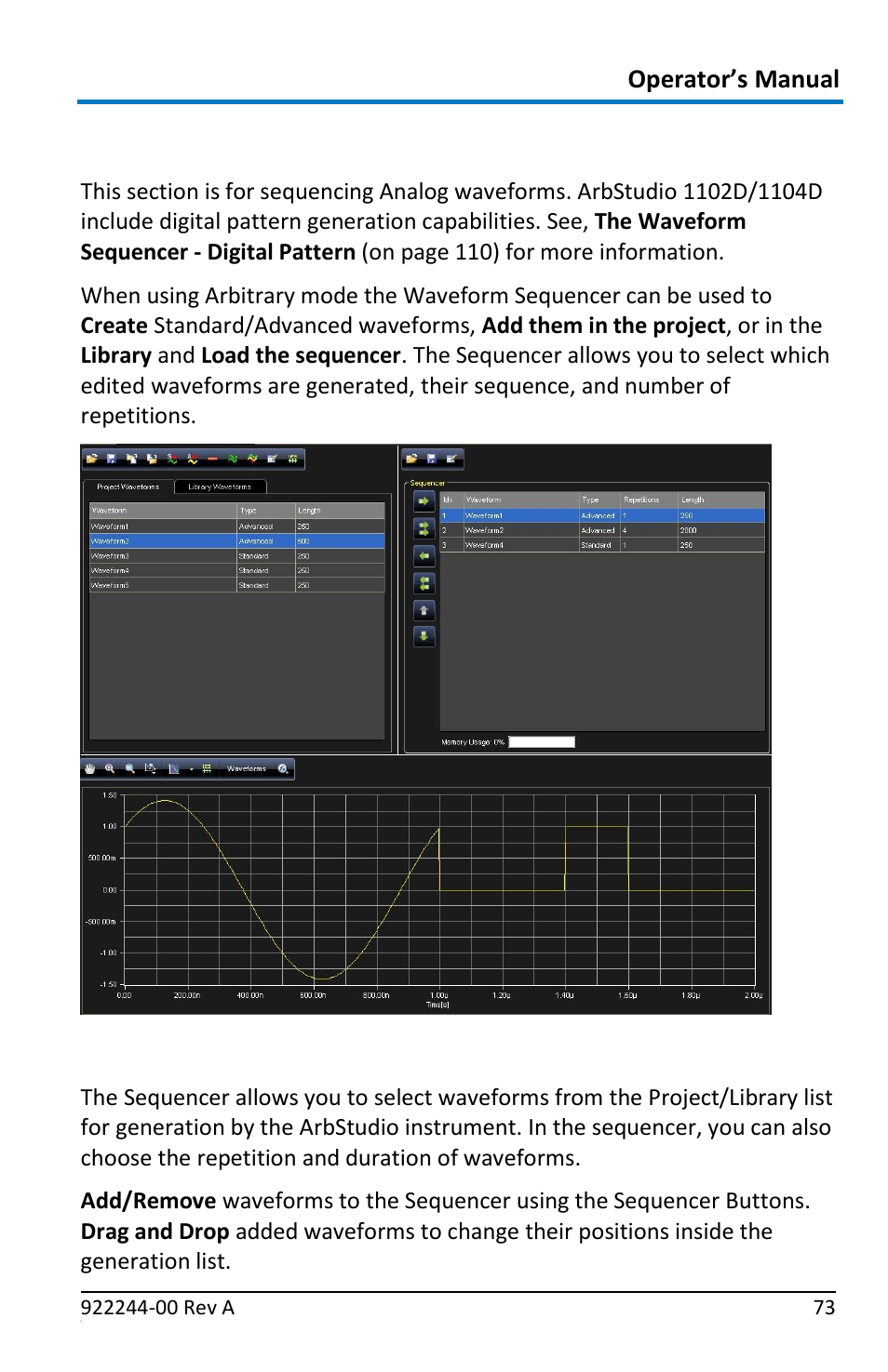 Sequencing analog waveforms, Editing a sequence | Teledyne LeCroy ArbStudio User Manual | Page 81 / 228