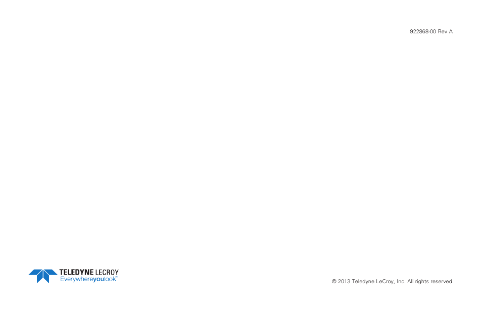 Teledyne LeCroy WaveStation 3000 Getting Started Guide User Manual | Page 12 / 12