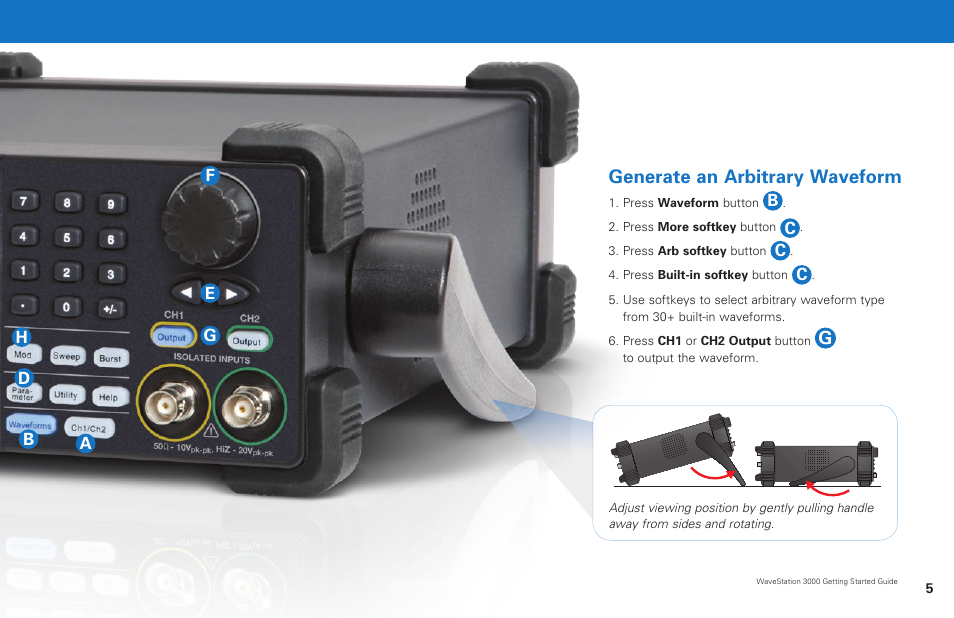 Generate an arbitrary waveform | Teledyne LeCroy WaveStation 3000 Getting Started Guide User Manual | Page 7 / 12