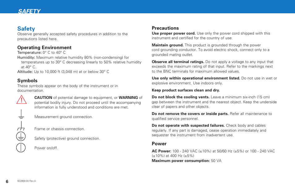 Safety safety | Teledyne LeCroy WaveStation 3000 Getting Started Guide User Manual | Page 8 / 12