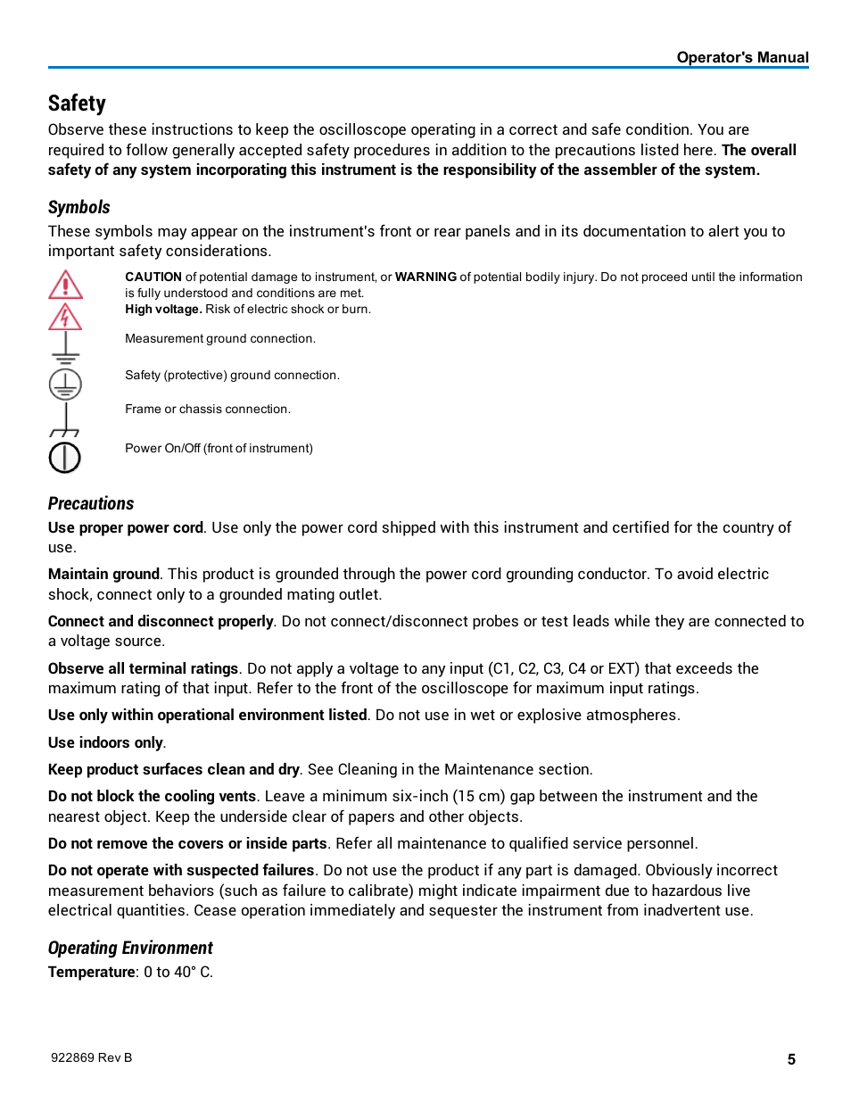 Safety | Teledyne LeCroy WaveStation 3000 Operators Manual User Manual | Page 11 / 58