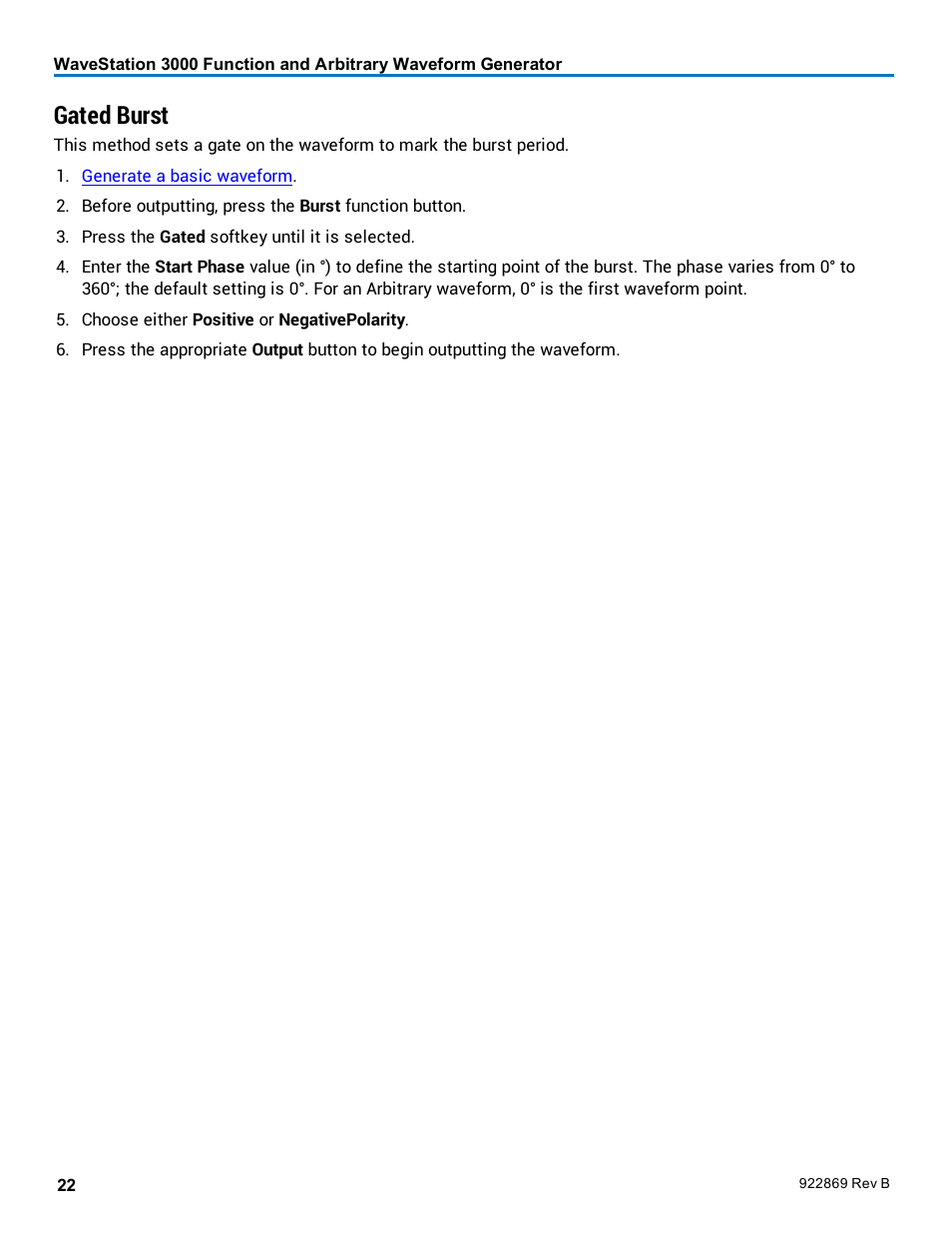 Gated burst | Teledyne LeCroy WaveStation 3000 Operators Manual User Manual | Page 28 / 58
