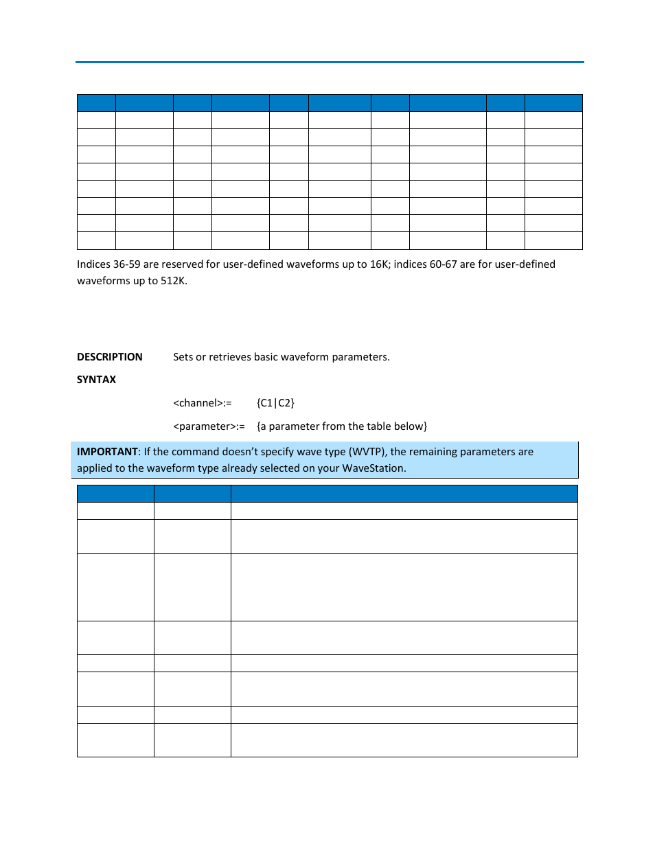 Wavestation 3000 arbitrary waveform values, Bswv - basic wave command | Teledyne LeCroy WaveStation SCPI Command Reference Manual User Manual | Page 17 / 32