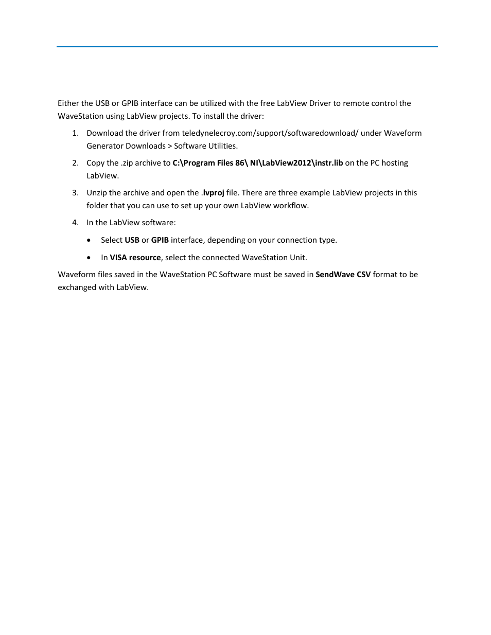 Labview driver | Teledyne LeCroy WaveStation SCPI Command Reference Manual User Manual | Page 8 / 32