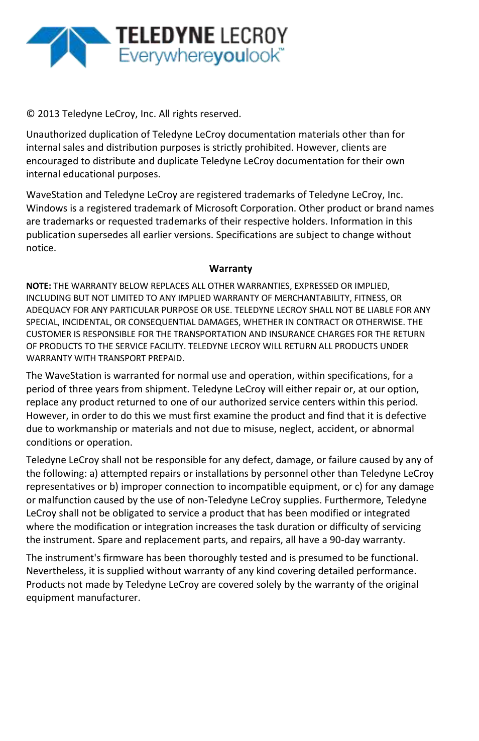 Teledyne LeCroy WaveStation Waveform Generator Operators Manual User Manual | Page 4 / 88