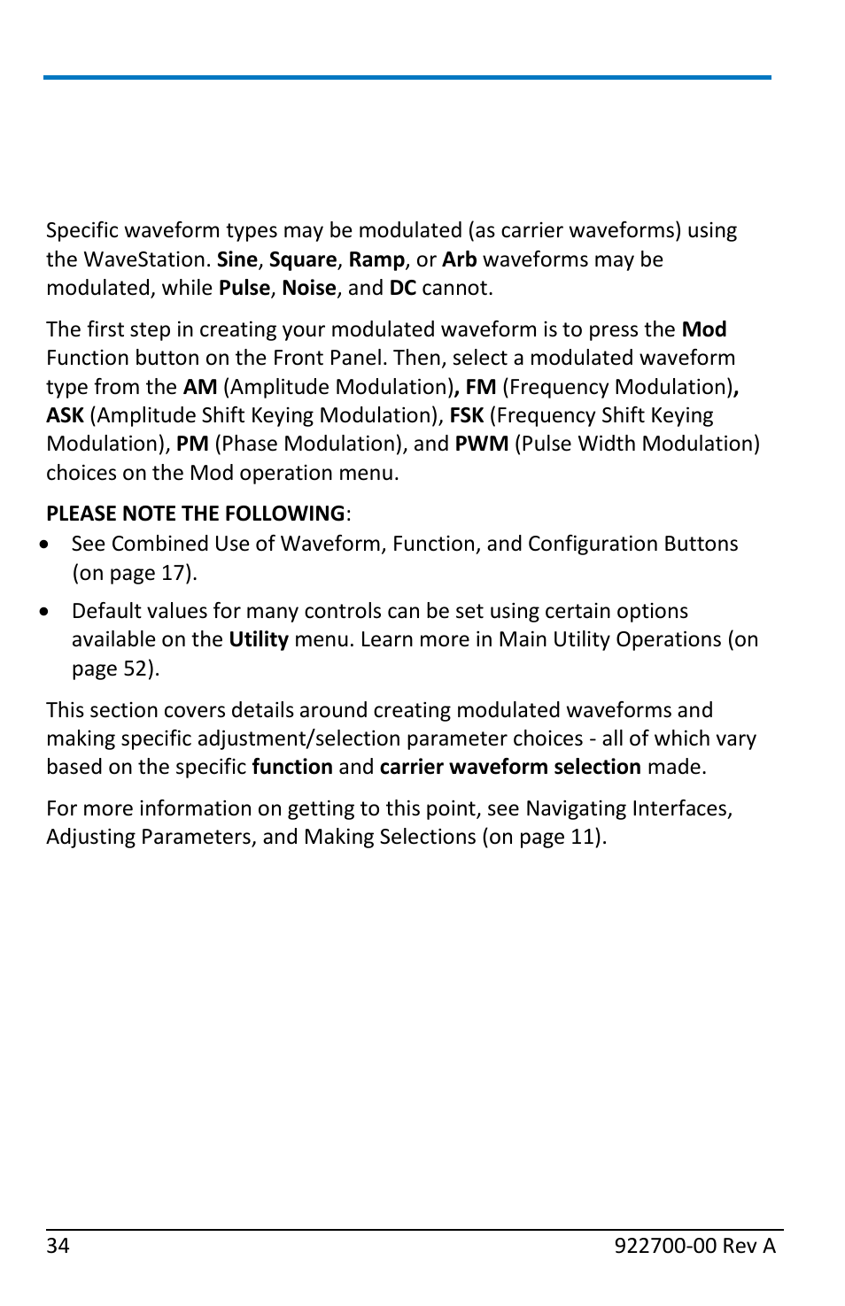 Generating modulated waveforms, Overview | Teledyne LeCroy WaveStation Waveform Generator Operators Manual User Manual | Page 40 / 88