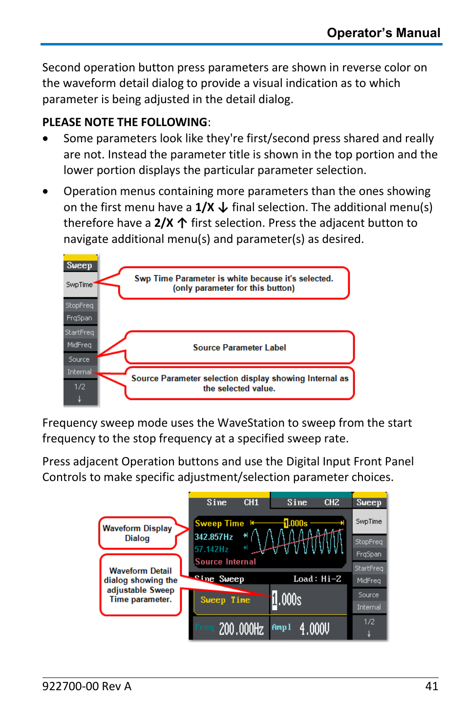 Teledyne LeCroy WaveStation Waveform Generator Operators Manual User Manual | Page 47 / 88