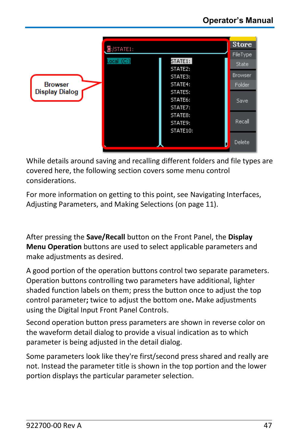 Save/recall menu controls and considerations | Teledyne LeCroy WaveStation Waveform Generator Operators Manual User Manual | Page 53 / 88