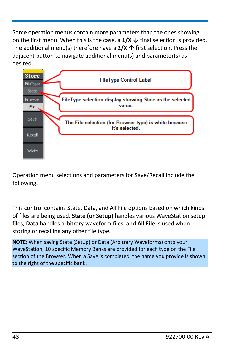 Filetype | Teledyne LeCroy WaveStation Waveform Generator Operators Manual User Manual | Page 54 / 88