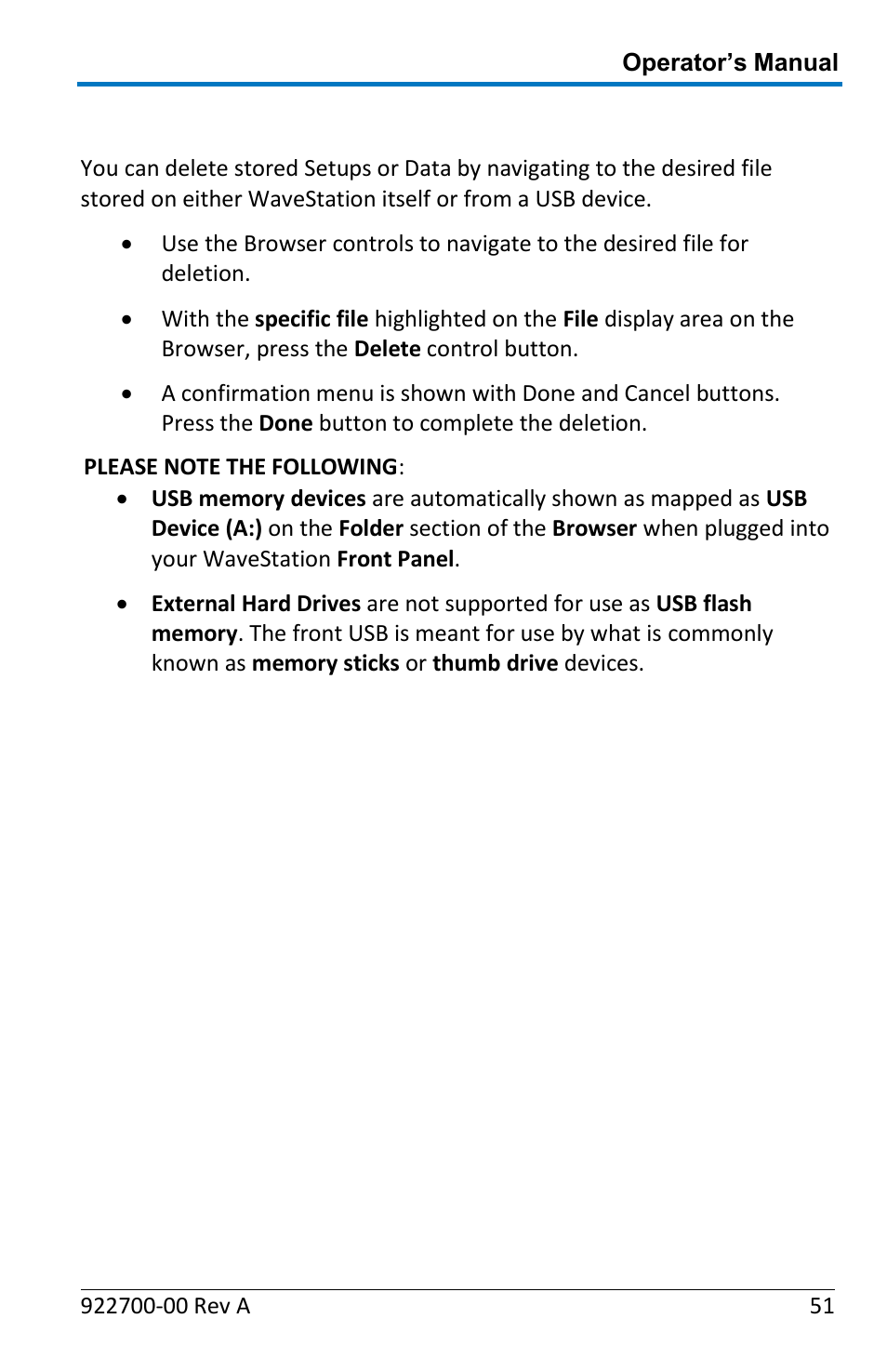 Delete | Teledyne LeCroy WaveStation Waveform Generator Operators Manual User Manual | Page 57 / 88