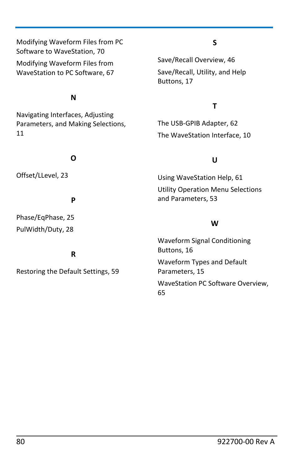 Teledyne LeCroy WaveStation Waveform Generator Operators Manual User Manual | Page 86 / 88