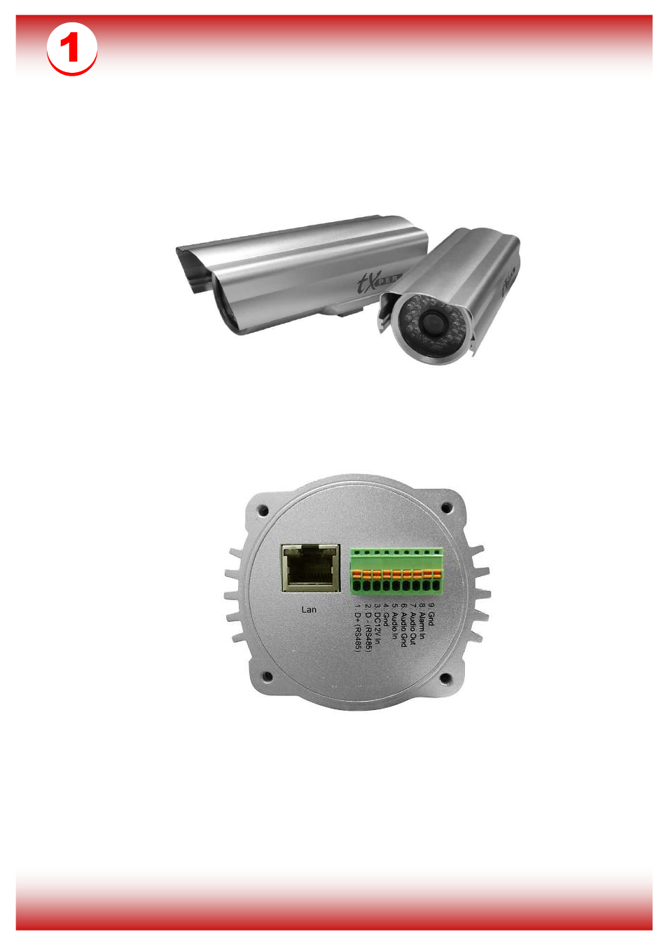 Ip camera introduction, Product front view, Product rear view | Telexper IP Bullet Camera User Manual | Page 2 / 4