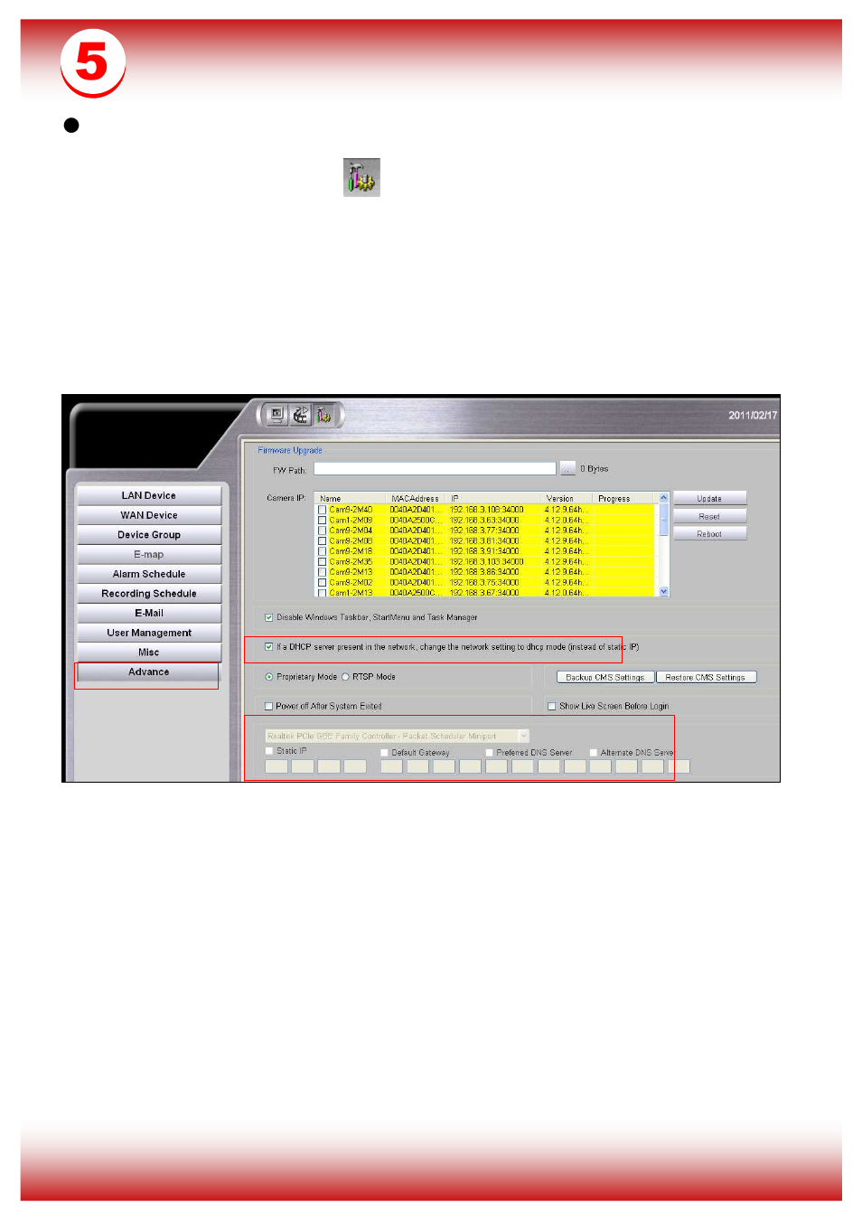 How to set up static ip | Telexper Commander Station User Manual | Page 6 / 7