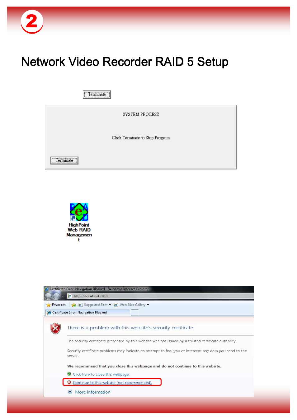 Network video recorder raid 5 setup | Telexper IP Video Storage System nVR-15W/15RW User Manual | Page 3 / 10