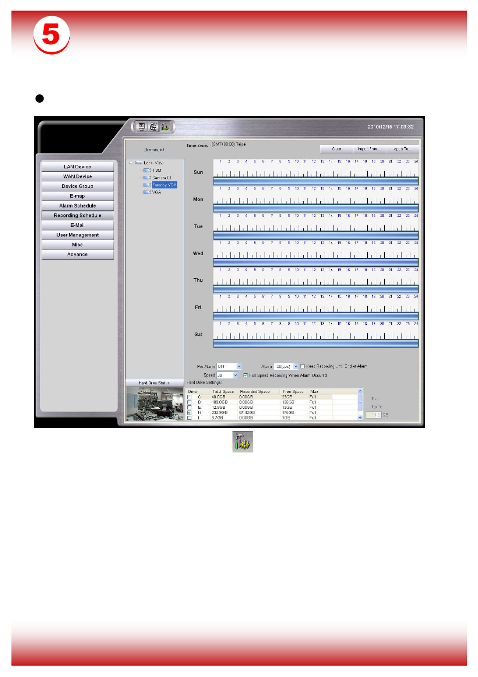 Cms setup, Set up recording schedule | Telexper Hybrid DVR User Manual | Page 6 / 8