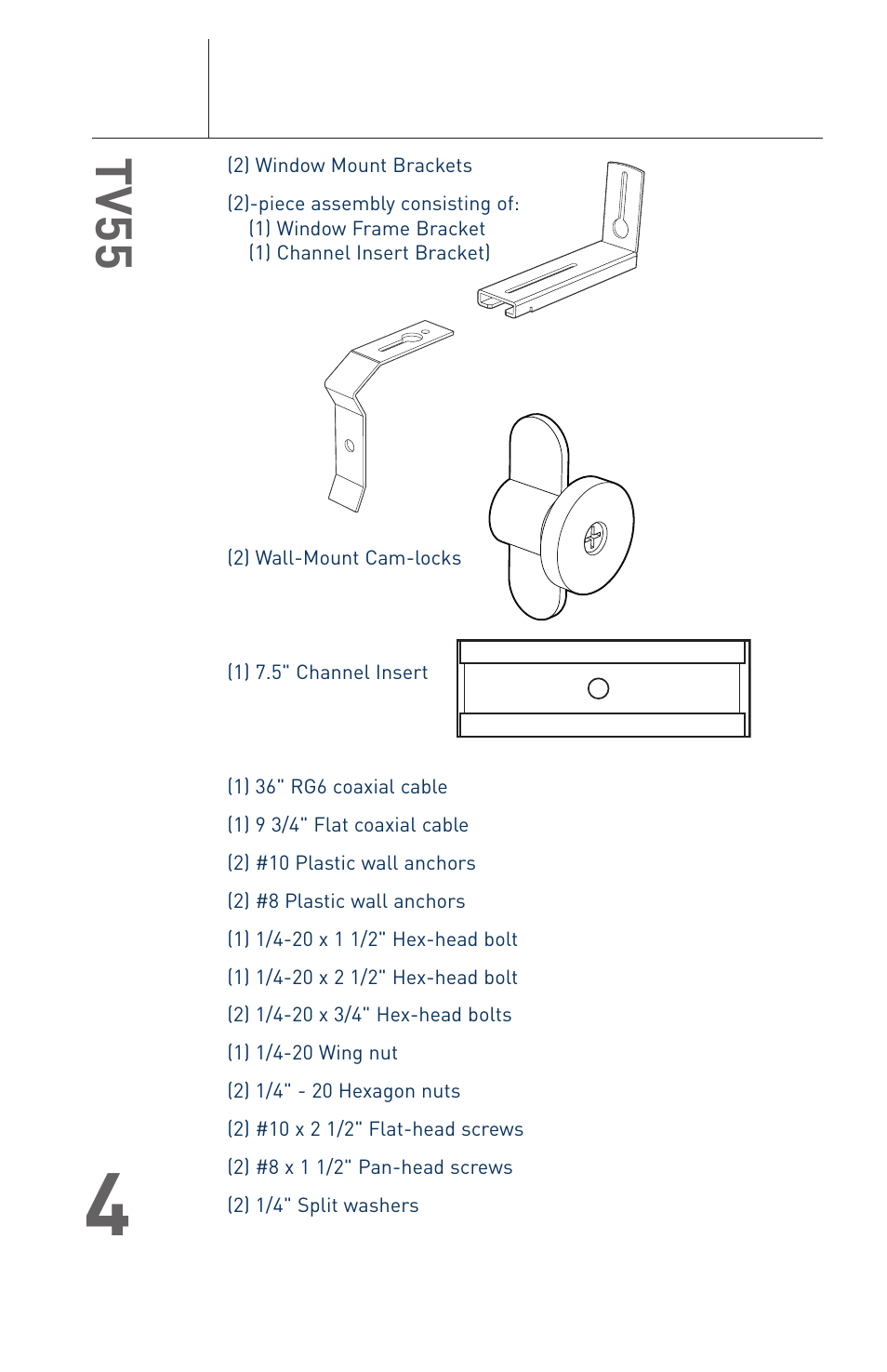 Tv55 | Terk TV55 User Manual | Page 6 / 20