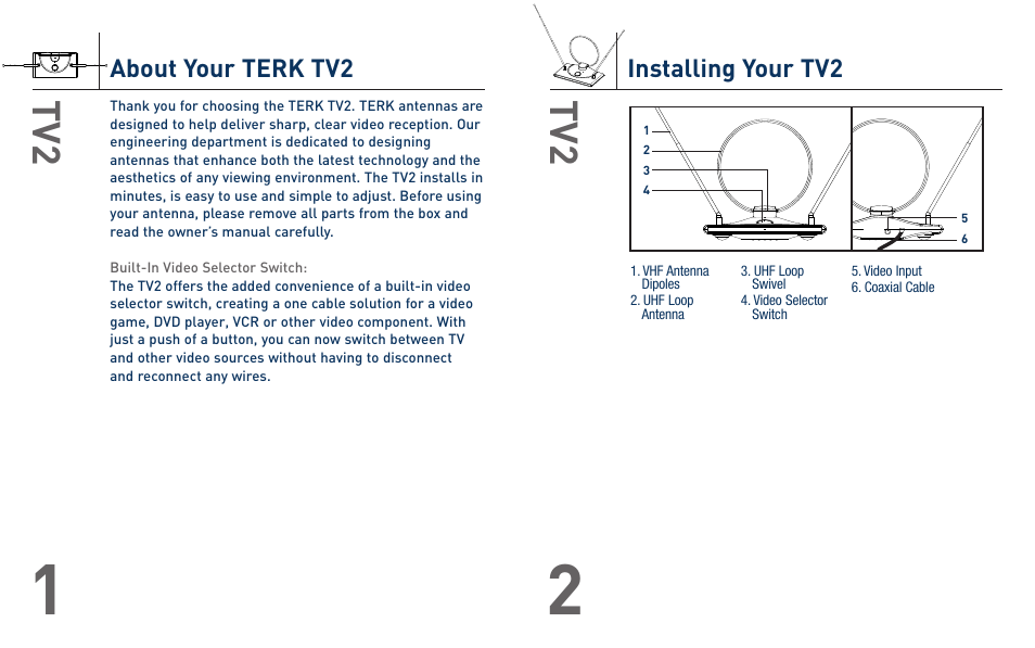 Terk TV2_OMЙ User Manual | Page 2 / 4