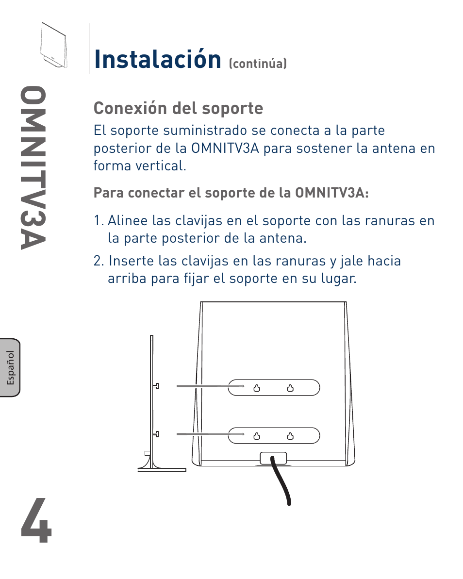 Omnitv3a, Instalación | Terk OMNITV3A_OMЙ User Manual | Page 16 / 35