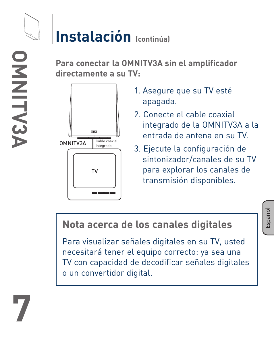 Omnitv3a, Instalación | Terk OMNITV3A_OMЙ User Manual | Page 19 / 35