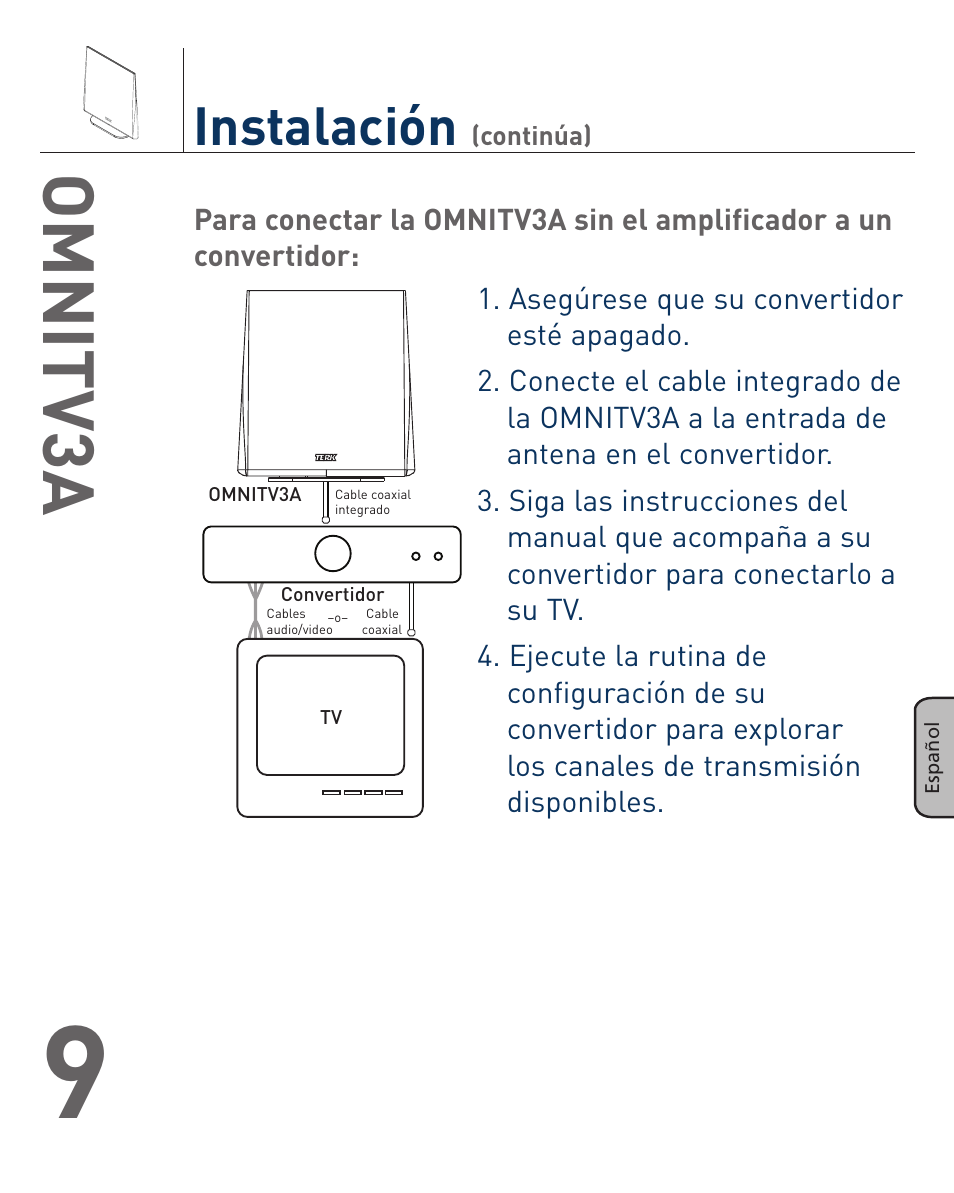 Omnitv3a, Instalación | Terk OMNITV3A_OMЙ User Manual | Page 21 / 35