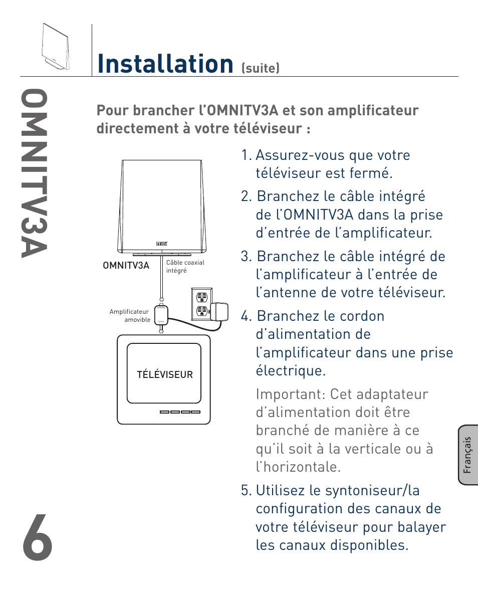 Omnitv3a, Installation | Terk OMNITV3A_OMЙ User Manual | Page 29 / 35