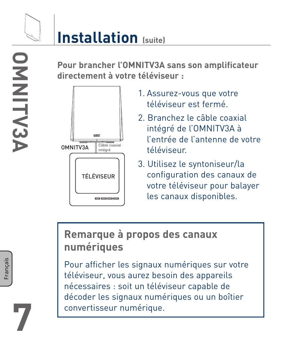 Omnitv3a, Installation | Terk OMNITV3A_OMЙ User Manual | Page 30 / 35