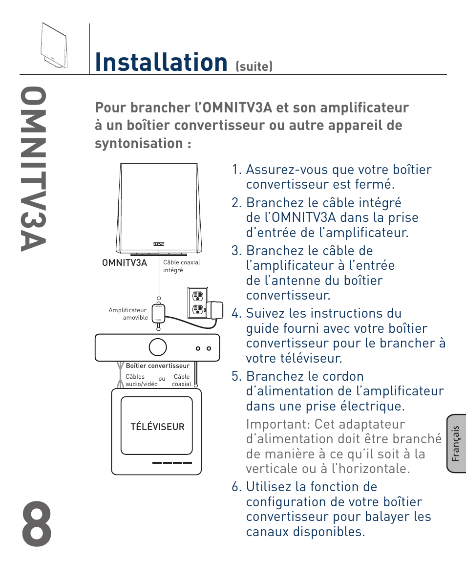 Omnitv3a, Installation | Terk OMNITV3A_OMЙ User Manual | Page 31 / 35