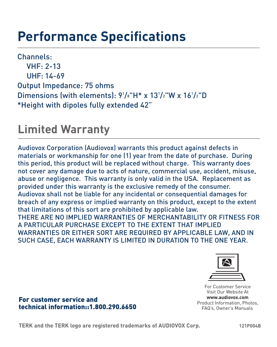 Terk HDTVI_OMЙ User Manual | 8 pages