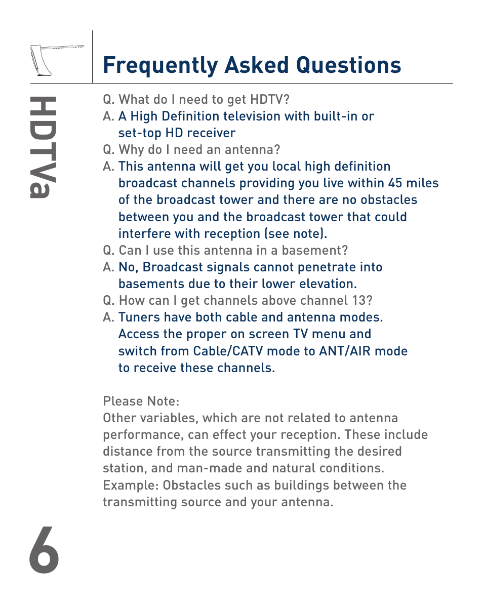 Hd tv a | Terk HDTVA_OMЙ User Manual | Page 8 / 8