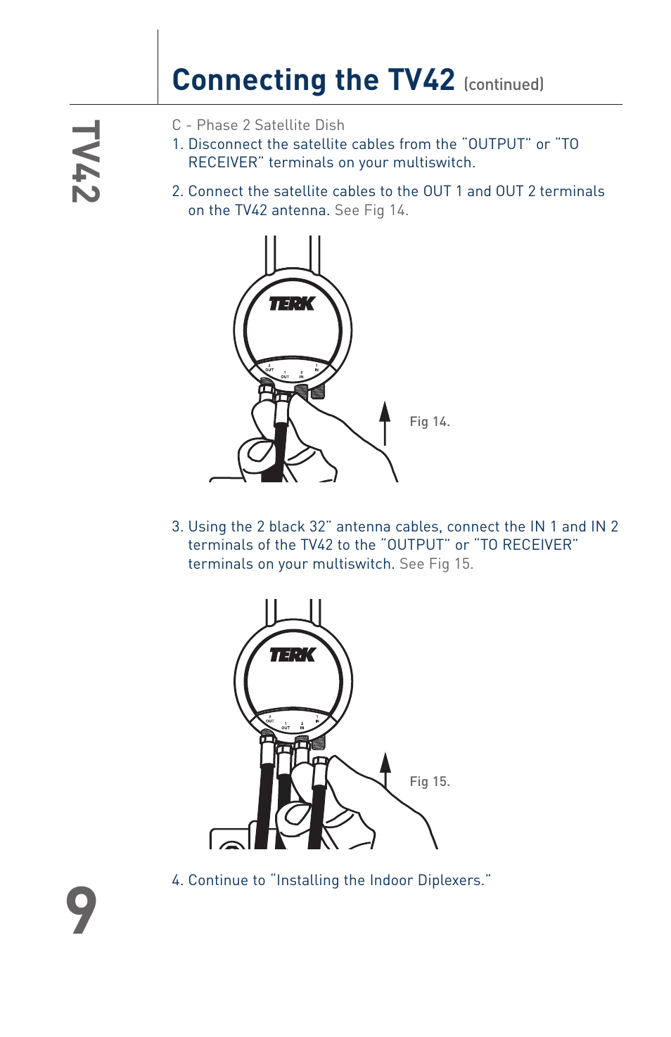 Tv42, Connecting the tv42 | Terk TV42_OMЙ User Manual | Page 10 / 14