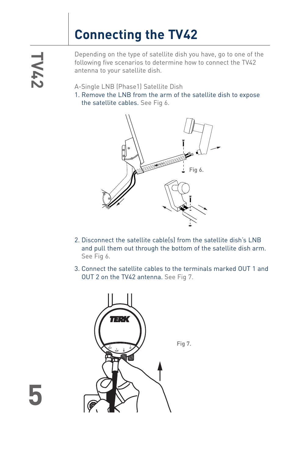 Tv42, Connecting the tv42 | Terk TV42_OMЙ User Manual | Page 6 / 14