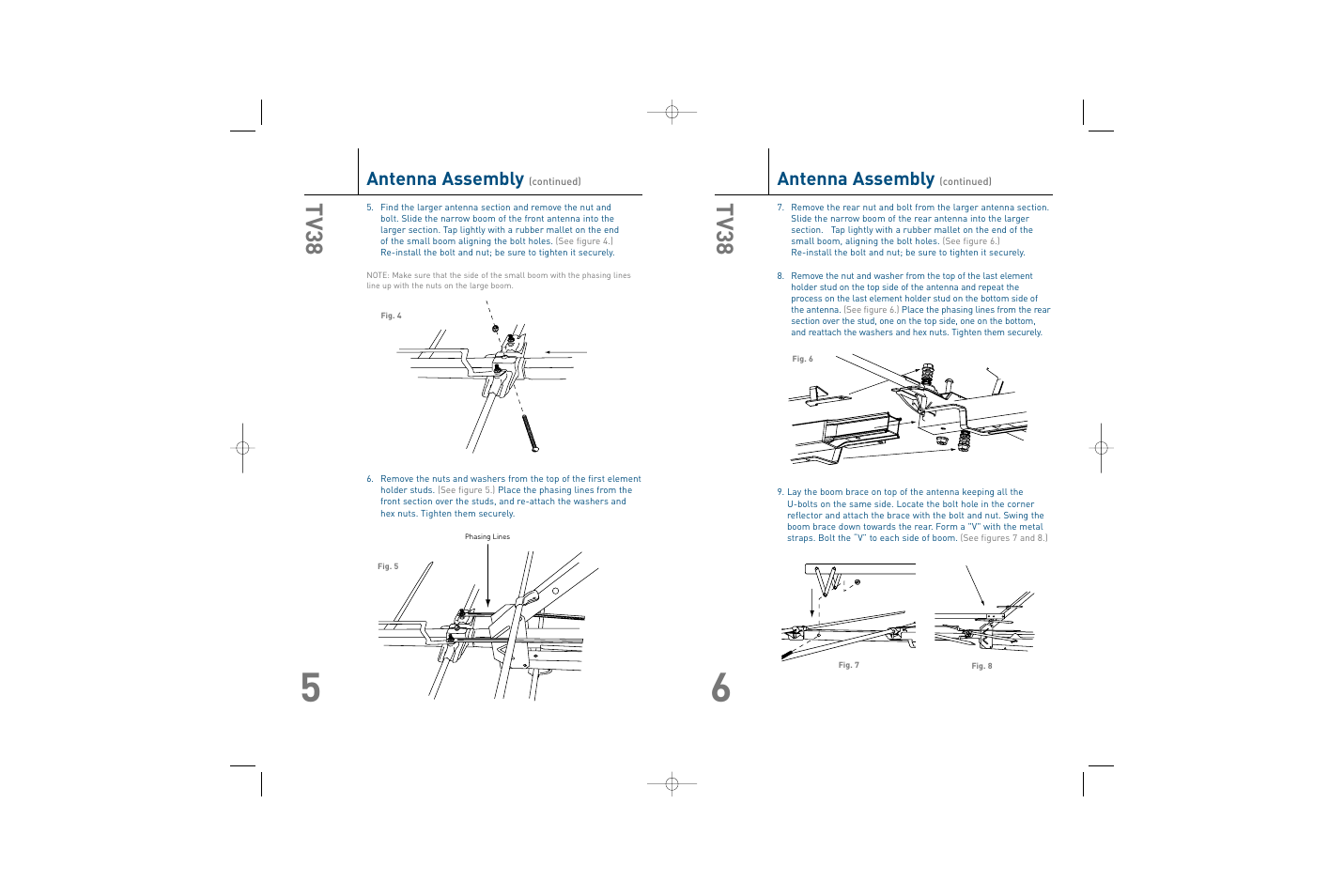 Tv38, Antenna assembly | Terk TV38_OMЙ User Manual | Page 4 / 8