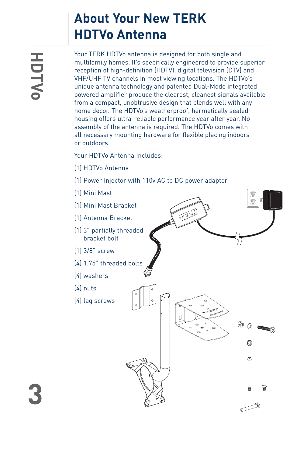 Hd tv o, About your new terk hdtvo antenna | Terk HDTVO_OMЙ User Manual | Page 5 / 20