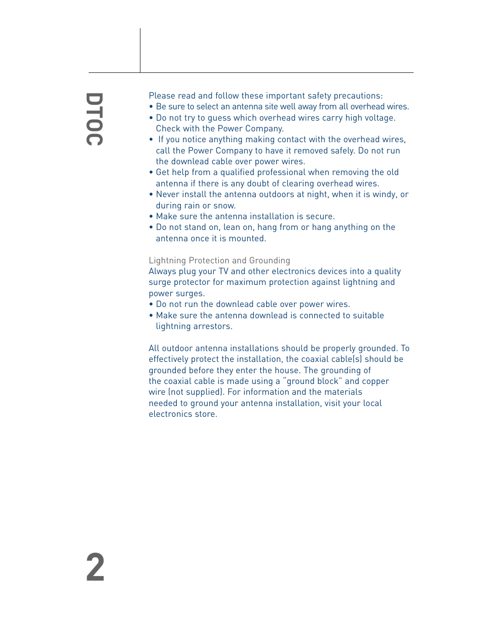 Dtoc | Terk DTOC User Manual User Manual | Page 3 / 16