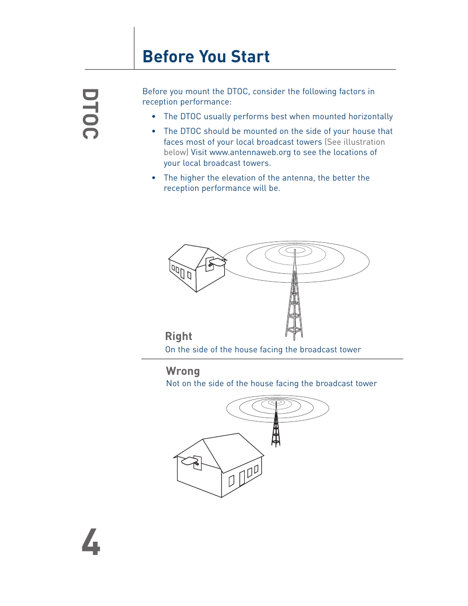 Dtoc, Before you start | Terk DTOC User Manual User Manual | Page 5 / 16