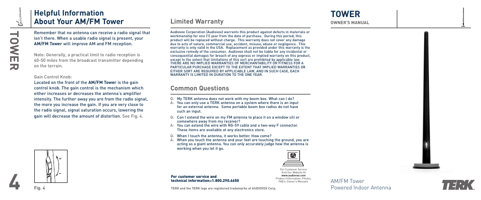 Terk TOWER_OMЙ User Manual | 2 pages